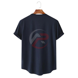 Camiseta con estampado de diseños personalizados de algodón/poliéster para hombre de alta calidad Camiseta con dobladillo curvo Camiseta de corte regular - Product Image 5