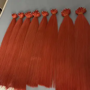 Sharp And Light Red Color Silky Straight Weft Bundle Vietnamese Human Hair No Blend Hair Good Wholesale Deal