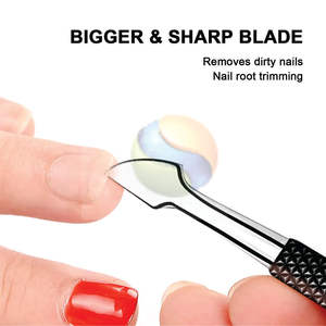 Pousse-cuticules professionnel en acier inoxydable double extrémité de qualité supérieure, outil de beauté avec logo personnalisé - Product Image 4