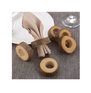 Rond de serviette en bois d'acacia pour Restaurant Home Table Porte-serviette décoratif le plus vendu - Product Image 1