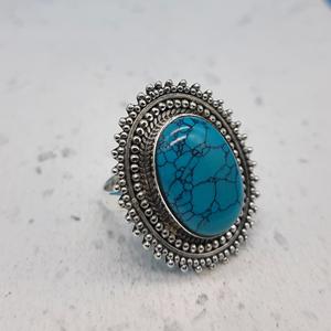 Trendy Natural <b>Turquoise</b> 925 Sterling Silver <b>Ring</b> Custom Birthstone <b>Ring</b> Dainty Handmade Gemstone <b>Ring</b> for Women - Product Image 1