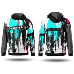 Sweat à capuche à fermeture éclair personnalisé avec logo pour homme, veste en polaire chaude d'hiver, streetwear unisexe, vente en gros en vrac, OEM ODM - Product Image 4