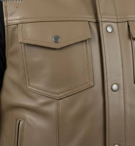 Gilet en cuir de moto pour homme, en cuir de vache véritable vintage, respirant, crocheté, couleur personnalisée, fourrure de mouton d'hiver, 2026 - Product Image 3