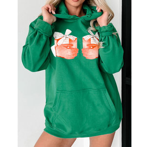 Nouveautés Vêtements d'extérieur Sweats à capuche surdimensionnés à la mode Pull à capuche à manches longues pour femmes avec broderie personnalisée 2025 - Product Image 4