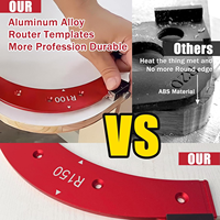 Gabarit de rayon d'angle en aluminium pour défonceuse, outil de positionnement pour panneaux de bois, durable, pour outils de menuiserie