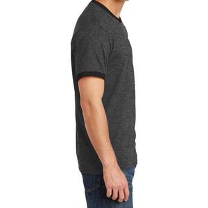 OEM ODM Ringer T Shirt En Noir Gris 100% Coton Unisexe Sur Mesure À Manches Courtes T-shirt D'été Vêtements Pour Hommes Plus La Taille Chemises 2025 - Product Image 4
