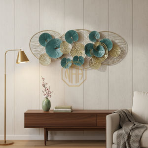 Arte Mural Geométrico Metálico 3D Contemporáneo, Escultura Decorativa para Pared de Hogar u Oficina - Product Image 4