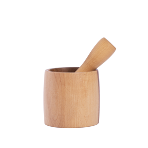 Mortero de madera de haya al por mayor con mango |   Diseño Redondo Sencillo - Product Image 5