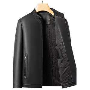 เสื้อแจ็คเก็ตหนังผู้ชายคอตั้ง แฟชั่น ทันสมัย บางเบา เหมาะสำหรับฤดูใบไม้ผลิและฤดูใบไม้ร่วง - Product Image 5