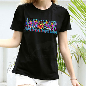 Camisetas de Algodón de Alta Calidad para Mujer, Bordadas, Cómodas, para el Trabajo, Uso Diario de Verano, Secado Rápido, Transpirables, Personalizables - Product Image 4