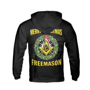เสื้อฮู้ดลายกราฟิกโลโก้ฟรีเมสัน เสื้อฮู้ดผ้าคอตตอนผสม สไตล์ฟรีเมสัน - Product Image 3