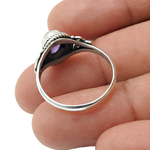 แหวนอเมทิสต์รูปไข่เงินสเตอริ925แฟชันสินค้าออกใหม่เครื่องประดับแฮนด์เมดเครื่องประดับสุดหรู - Product Image 4