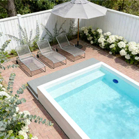 Piscine hors sol pour balcon avec canapé confortable et espace de bronzage pour terrasse et jardin, robuste avec échelle