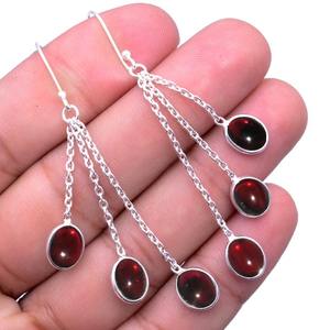 925 Solid Sterling Silver Spinner <b>Earrings</b> <b>Garnet</b> Gemstone Dangle Silver for Women Jewelry Girls Fashion Jewelry Stone <b>Earrings</b> - Product Image 2