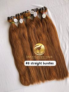 100% Calidad Premium Visón camboyano Templo indio Virgen 22 ''Color #8 Extensiones de paquetes rectos Proveedor indio de un solo donante - Product Image 3