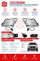 Feu de position avant droit à LED, feu de stationnement 31278558 pour Volvo S60 V60, pièce de rechange pour pare-chocs avant, éclairage automobile