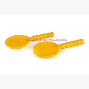 ช้อนตักสลัดทำด้วยมือทำจากเรซินช้อนและส้อมสลัดพร้อมเอฟเฟกต์หินอ่อนและ faizacraft - Product Image 4