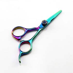 Ciseaux à effiler pour barbier Papier bleu enduit en acier inoxydable allemand Ciseaux de coiffeur en acier professionnel de haute qualité - Product Image 4