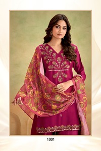 Nouvelle Collection Pure Chanderi 3 pièces pantalon Kurtis Dupatta avec broderie séquence travail vêtements pakistanais ensemble Kurti - Product Image 3