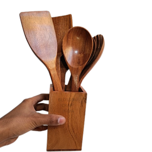 Cuchara de Madera con Espejo, Ecológica, de la Mejor Calidad, Duradera, Resistente al Calor, Utensilio de Cocina para el Hogar, Restaurante, Profesional, Diario - Product Image 4