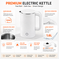 Bouilloire Électrique en Acier Inoxydable 1.6L 1.7L de Haute Qualité pour la Vente en Gros, Chauffage Rapide, Fonction Maintien au Chaud, Idéale pour la Maison et l'Hôtel