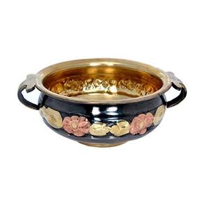 Cuenco de flores de forma redonda de la mejor calidad Urli en latón oro pulido Urli para uso en decoración de exteriores e interiores - Product Image 2