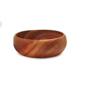 Bol en bois polyvalent pour le service des salades et des aliments, bol en bois personnalisé fait à la main dans les nouveaux ustensiles de cuisine pour le dîner - Product Image 1