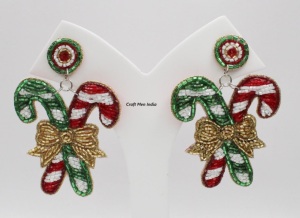 Pendientes de Perlas Rojas Navideños con Diseño de Frutas Bohemias Personalizables - Joyería de Moda para Fiestas Navideñas - Product Image 6