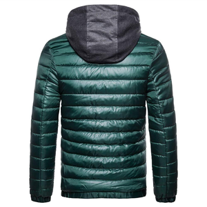 Blouson matelassé d'hiver pour homme POWER PUNCH HB-352, coupe-vent léger, imperméable, à capuche, réversible, col montant. - Product Image 3