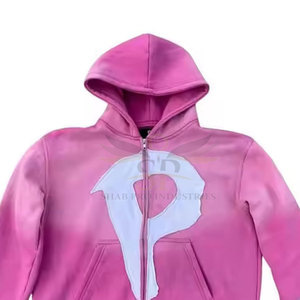 Diseña tus propias sudaderas con capucha bordadas angustia de invierno de alta calidad Venta caliente bordado de angustia bajo Moq - Product Image 2