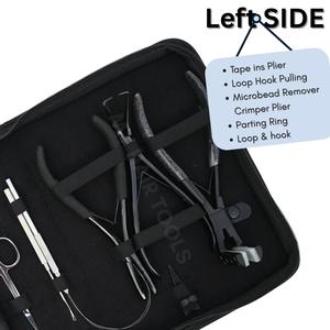 Ensemble d'outils pour extensions de cheveux, pinces à micro-anneaux, applicateur de ruban adhésif, pince à sertir plate, pince à sertir pour perles, clips pour boucles de fil et aiguilles en C - Product Image 3