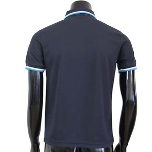 Camiseta Nueva Moda Color Azul Marino Antiarrugas Casual con Cierre 100% Algodón para Hombre - Product Image 4