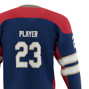 Maillot de hockey sur glace 100% polyester de couleur personnalisée avec broderie, caractéristiques antibactériennes et de séchage rapide pour l'entraînement des équipes adultes - Product Image 6