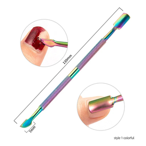 MORGANS INDUSTRIES Dual-End Rose Gold Stainless Steel Nail Pusher <b>Tool</b> 127mm Manicure <b>Pedicure</b> Cuticle Pusher 5mm 8mm Heads - Product Image 6