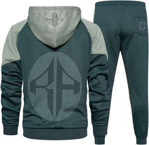 Chándal acampanado de algodón 100% unisex, conjunto de pantalones de chándal acampanados con dobladillo crudo y logotipo personalizado con estampado de bordado 3D, talla grande y peso pesado - Product Image 3