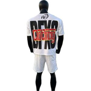 Ensemble short respirant en tissu polaire 300Gsm avec logo personnalisé Boxy Shirt avec sérigraphie haut de gamme des deux côtés meilleurs vêtements d'été - Product Image 2