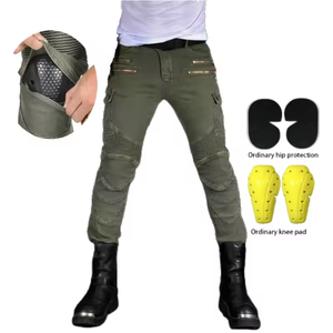 Pantalon de course de moto pour femme avec protection certifiée CE Pantalon de course de moto en denim délavé à l'acide élégant pour le cavalier - Product Image 1
