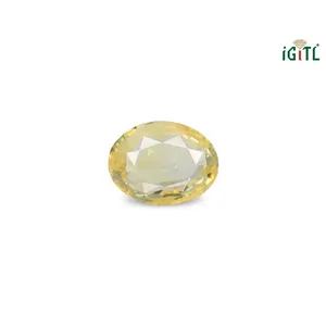Saphir Jaune Naturel de 2,94 Carats (Pukhraj) - Pierre Précieuse Facettée Taille Émeraude - Product Image 1