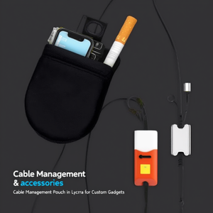 Pochette de gestion des câbles en Lycra pour gadgets personnalisés - Product Image 3