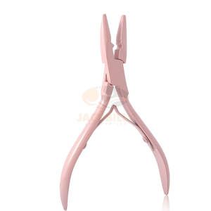 Juego de alicates de extensión de cabello de acero inoxidable rosa de 3 piezas personalizados gancho de aguja de bucle Aplicación de cuentas alicates de plumas - Product Image 2