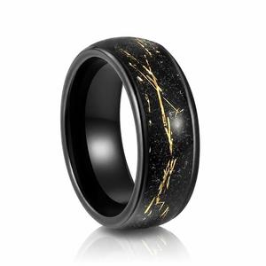 แหวนแต่งงานทังสเตนสีดำและสีทอง Jeulia Sparkle สำหรับผู้ชาย - Product Image 2