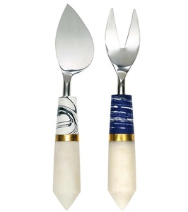High Quality Mirror Polish Stainless Steel Multi-Functional Flatware <b>Set</b> Customized <b>Marble</b> Design Ceramic Handle <b>Dinner</b> - Product Image 2