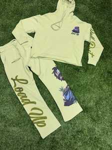 Stone Washed Sun Faded 350gsm Custom Plus Size Chándal de gran tamaño Pantalones de chándal y Sudadera con capucha Conjunto de 2 piezas para hombres - Product Image 2