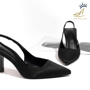 Slingbacks Vibram PU stiletto heel กระดาษพรีเมี่ยม slingback วัสดุซาตินและ PU กล่องนิ้วเท้าจากเวียดนาม - Product Image 4