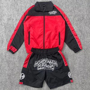 Chándales cortos de verano para hombre, ropa de calle vintage de alta calidad, logotipo personalizado, nuevo diseño, cortavientos impermeable y conjunto de pantalones cortos - Product Image 1