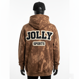 Sweat-shirt unisexe surdimensionné en coton brossé doux, lavage à l'acide, 400 GSM, logo brodé en chenille personnalisé, sweat-shirt basique - Product Image 2