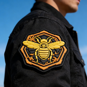 Patch en caoutchouc 3D hexagonal Bee-yond, patch en PVC personnalisé, design inspiré du nid d'abeille, patch en caoutchouc souple et durable pour sacs, chapeaux, vêtements - Product Image 5