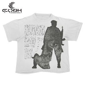 T-shirts entièrement personnalisables Sérigraphie vierge DTF DTG Puff Print Distressed Chenille Embroidery Acid Wash T-shirt de haute qualité - Product Image 3