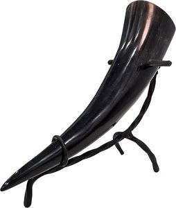 Cuerno para beber vikingo Natural 100%, funda con soporte de hierro económico, Concha náutica, motivo Animal pulido para copa de vino de hidromiel para hombres - Product Image 6