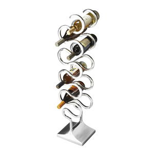 Designer Metal Wine Rack 3 Bottle Capacity Minimalist Design Home Furniture Display Stand <b>Freestanding</b> Geometric Wine Bottle - Product Image 5